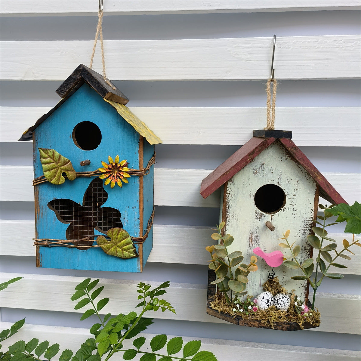 Decorative Wooden Bird House for Garden Outdoor