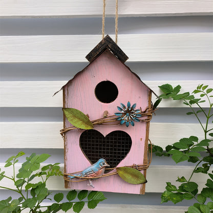 Decorative Wooden Bird House for Garden Outdoor