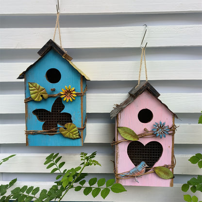 Decorative Wooden Bird House for Garden Outdoor