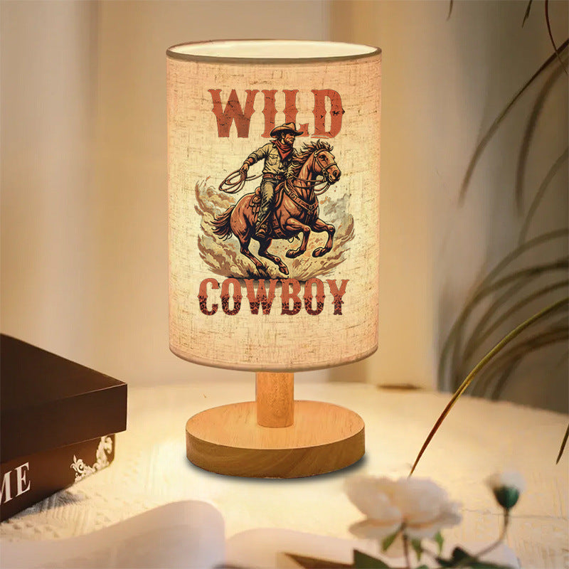 Decorative wooden table lamp