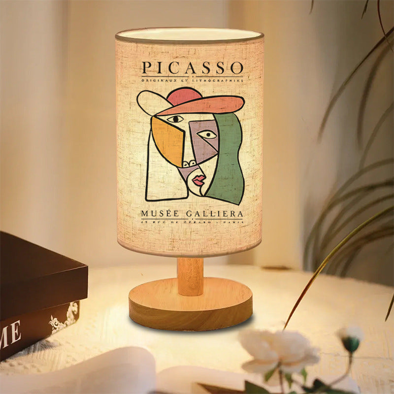 Decorative wooden table lamp
