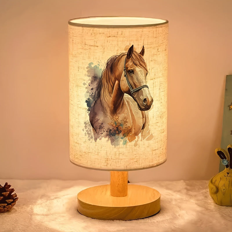 Decorative wooden table lamp