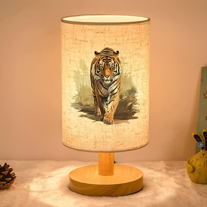 Decorative wooden table lamp