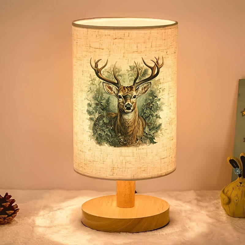 Decorative wooden table lamp