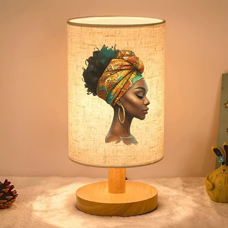 Decorative wooden table lamp
