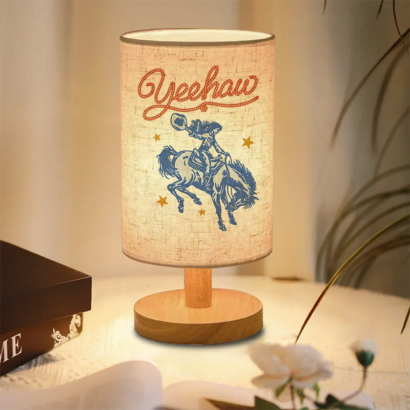Decorative wooden table lamp