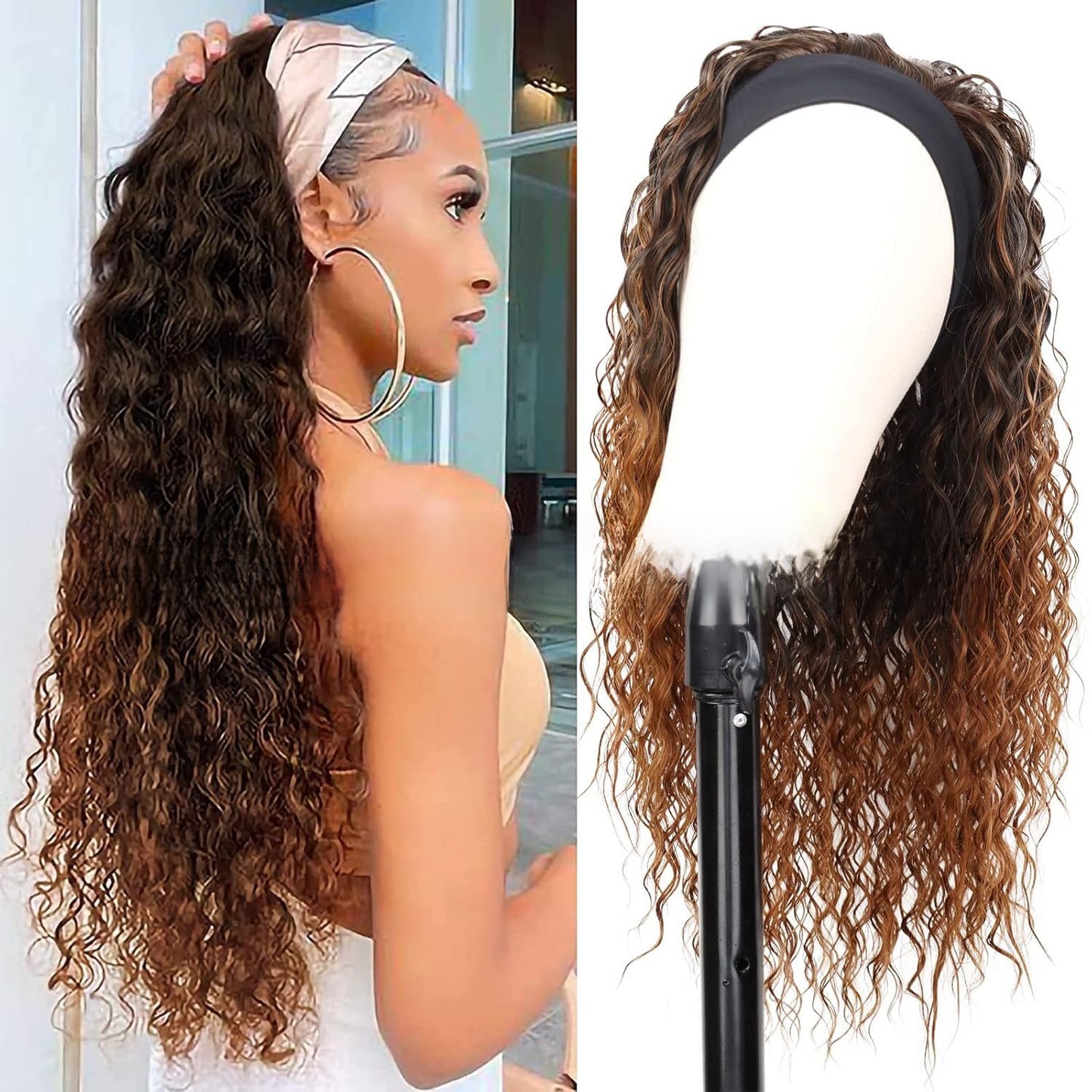 Deep Headband Wig with Large Waves