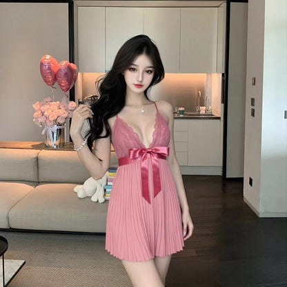 Deep V bralette nightgown