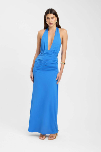 Deep V Neck Backless Slim Fit Halter Dress
