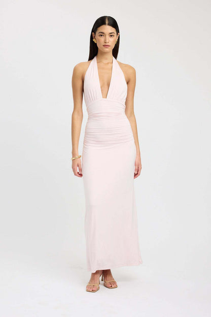 Deep V Neck Backless Slim Fit Halter Dress