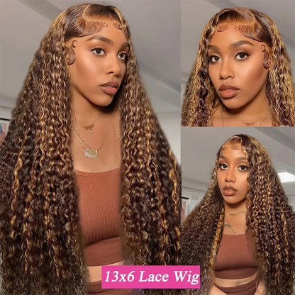 Deep Wave Lace Front Synthetic Wig