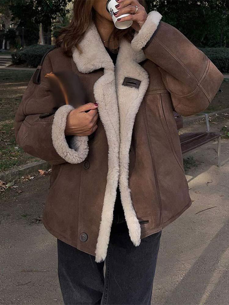 Deerskin Velvet Fur Coat with Lamb Wool