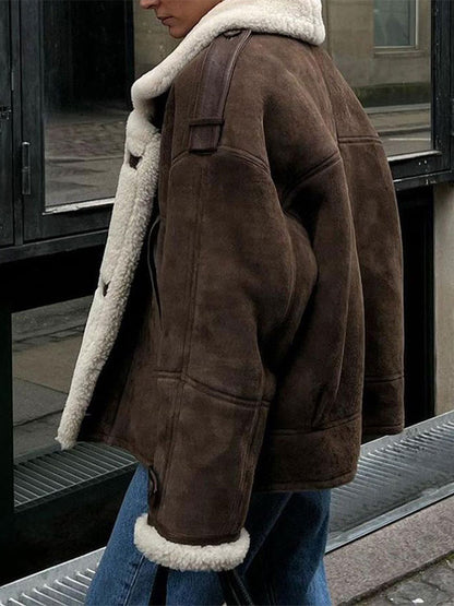 Deerskin Velvet Fur Coat with Lamb Wool