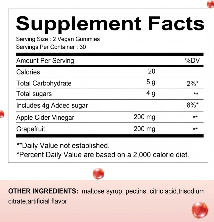 Grapefruit Cider Vinegar Gummies for Digestion and Vitality