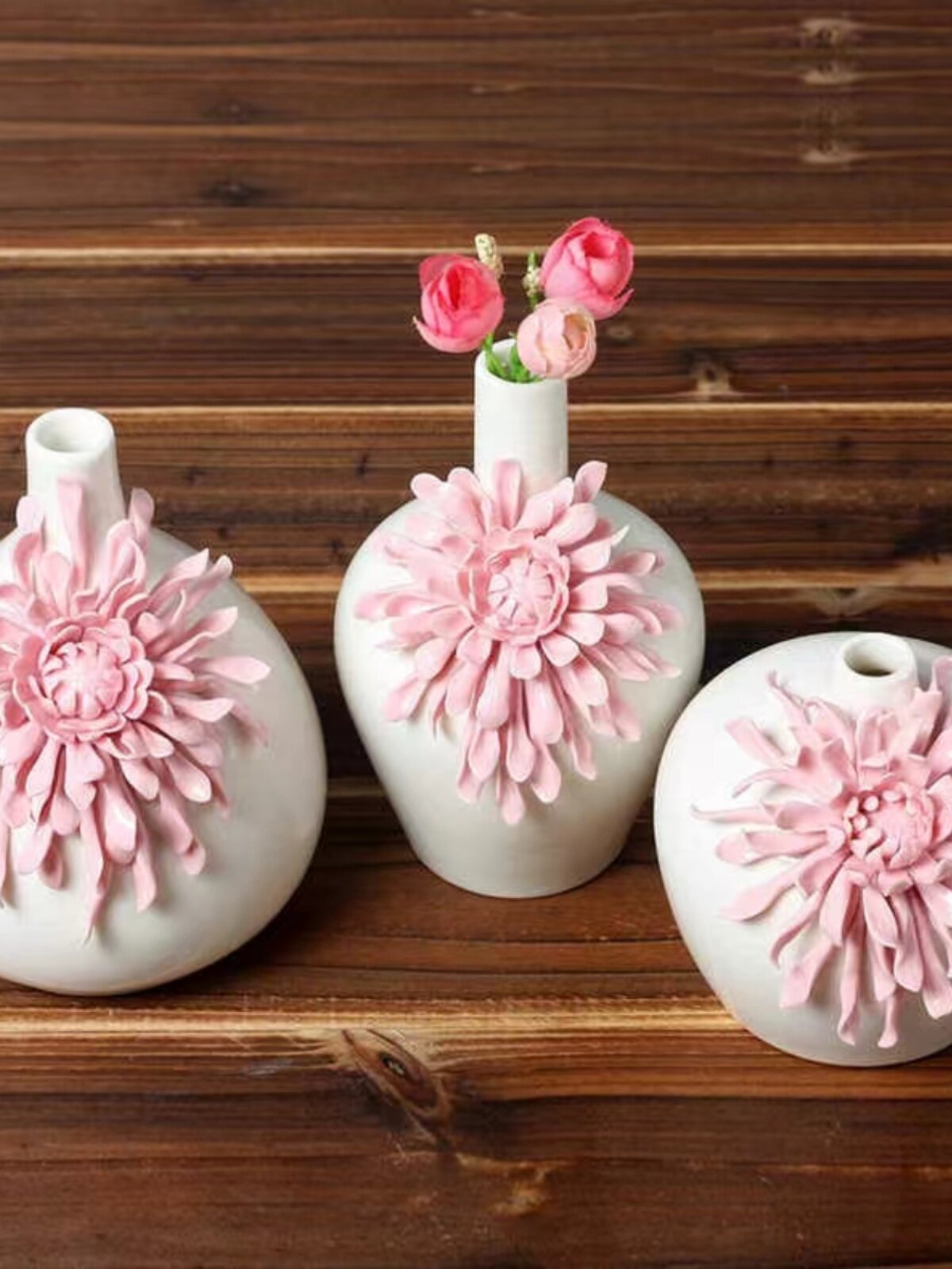 Dehua White Porcelain Embossed Flower Vase