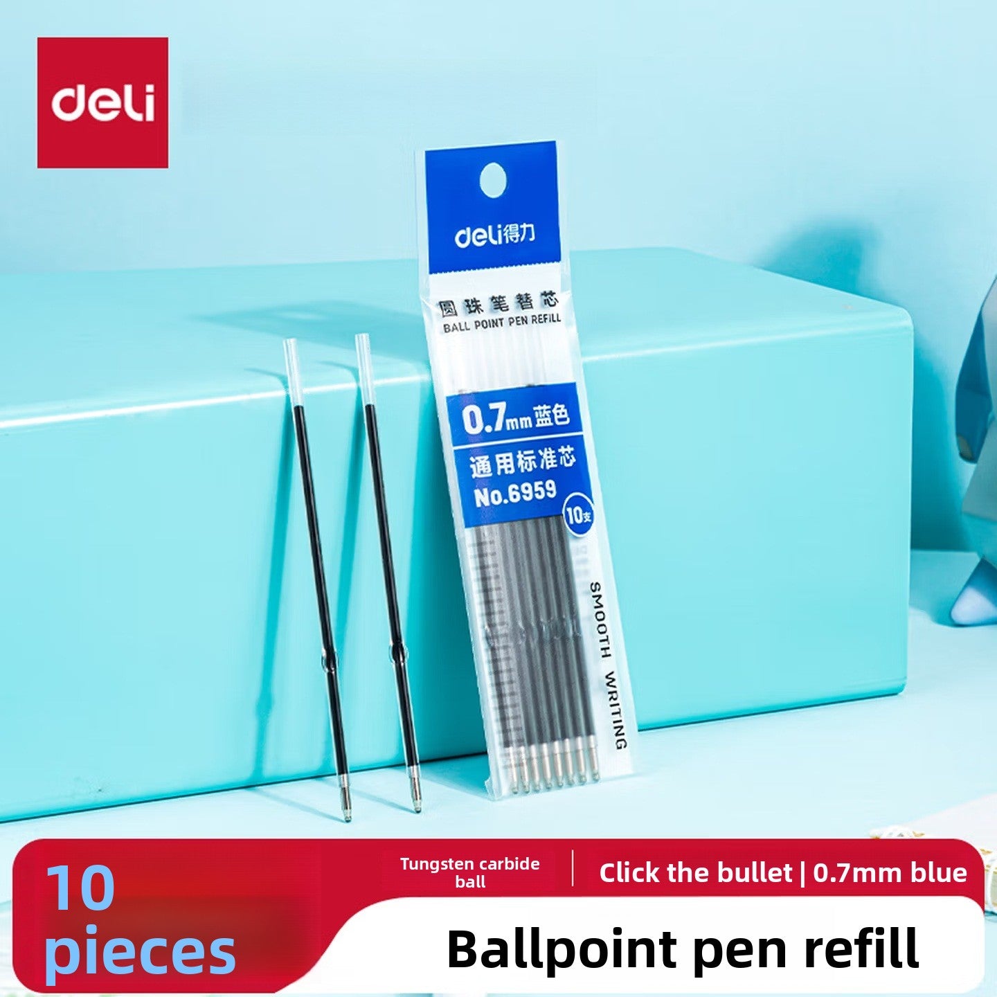 Deli Ballpoint Pen Model 6546, Bullet Tip, 0.7 mm
