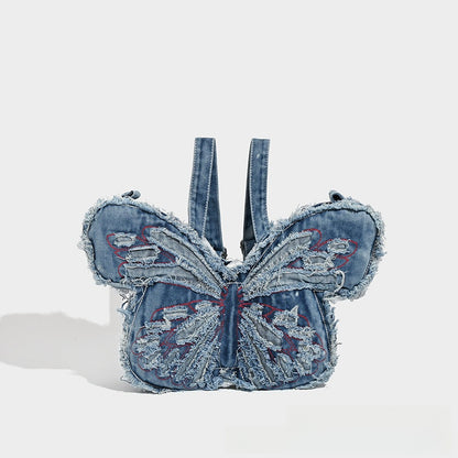 Denim Bow Shoulder Bag