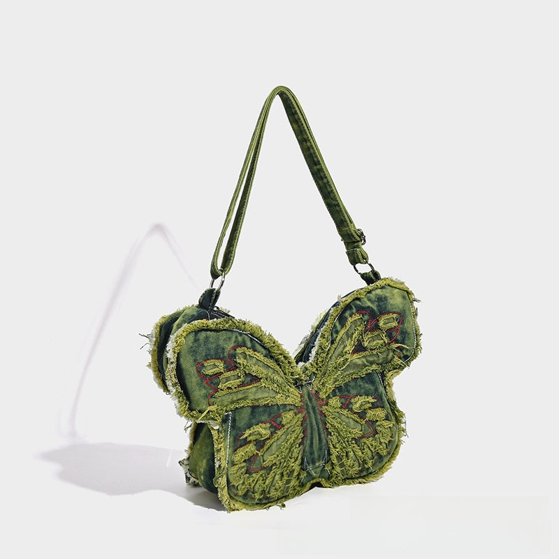 Denim Bow Shoulder Bag