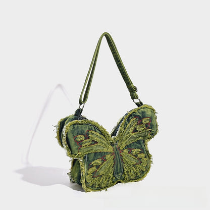 Denim Bow Shoulder Bag