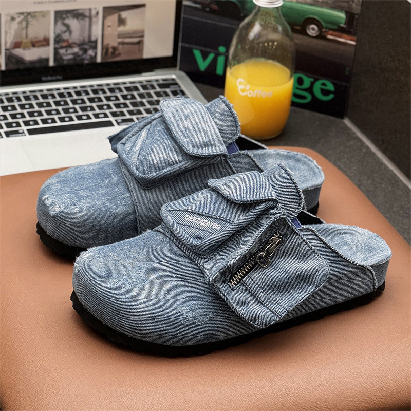Denim Breathable Mule Shoes