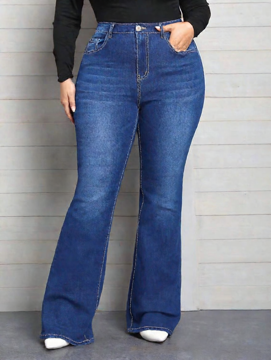 Denim flared pants