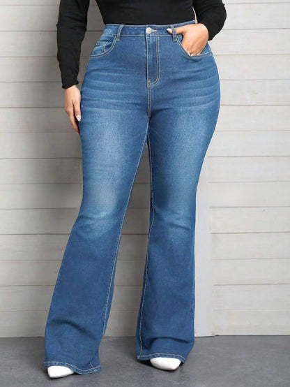 Denim flared pants