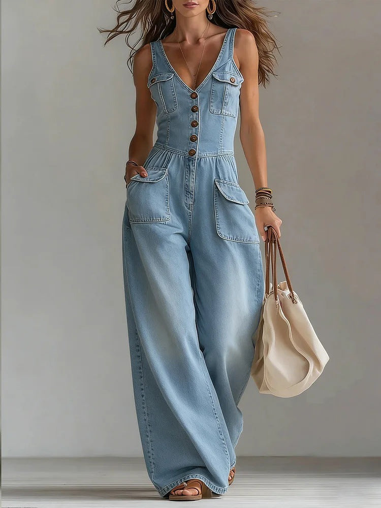 Denim Jumpsuit Sleeveless Overalls