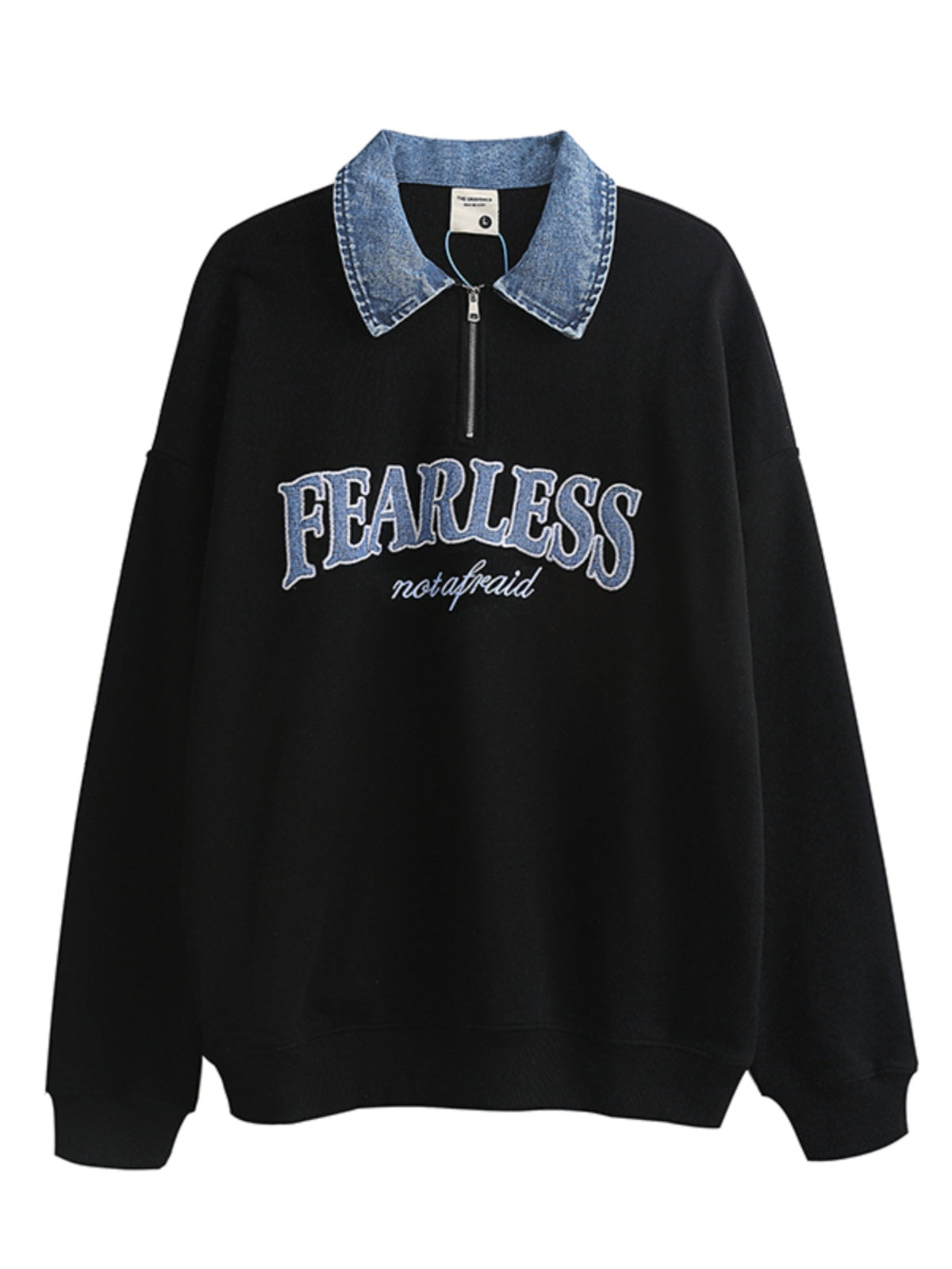 Denim Lapel Polo Shirt Oversize Unisex