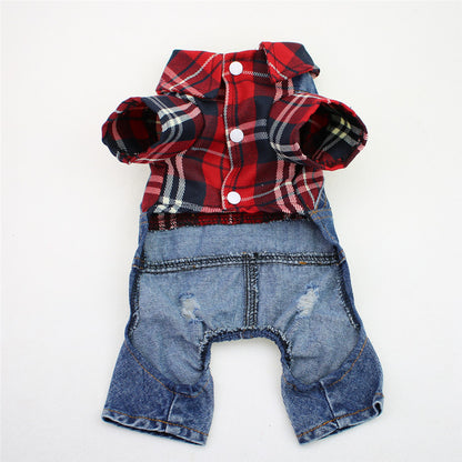 Denim Pet Jumpsuit with Backpack