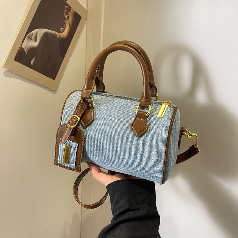 Denim Pillow Bag for Women Retro Shoulder Crossbody Bag