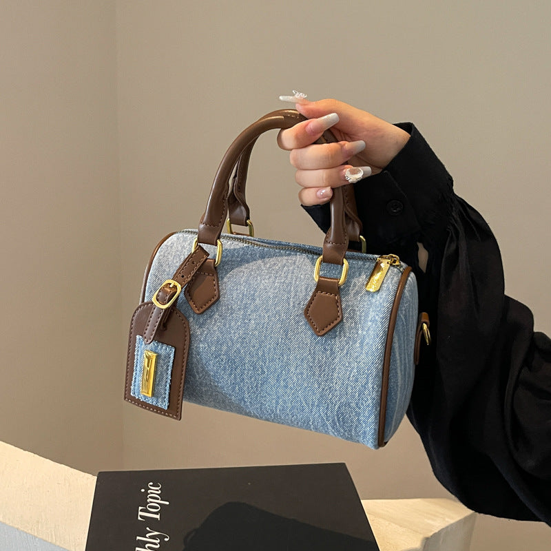 Denim Pillow Bag for Women Retro Shoulder Crossbody Bag