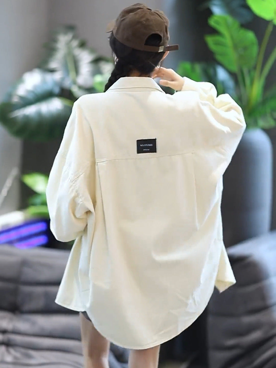 Denim Shirt Jacket for Women Loose Casual Layered Top