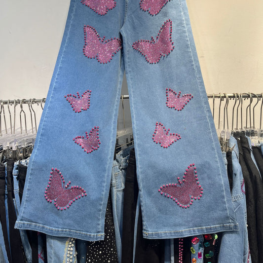Denim shirt straight-leg slimming wide-leg pants