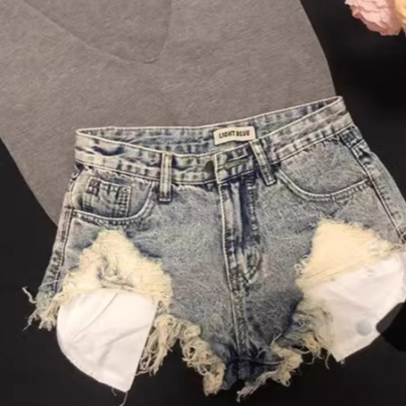 Denim shorts