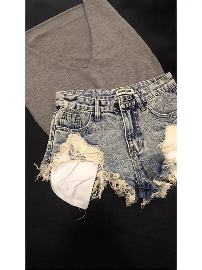 Denim shorts