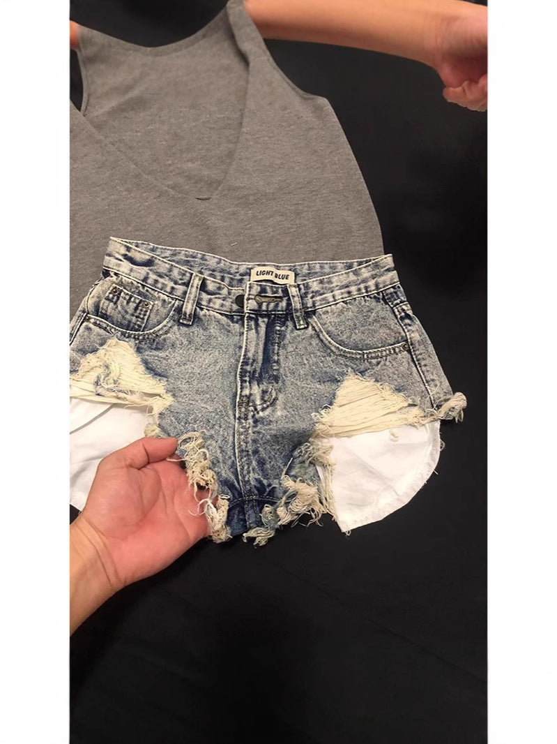 Denim shorts