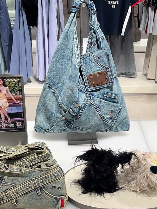 Denim shoulder bag