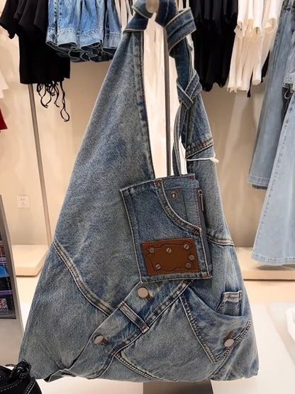 Denim shoulder bag