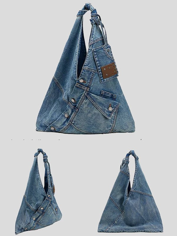 Denim shoulder bag