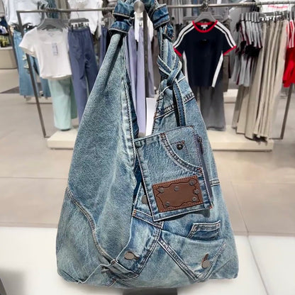 Denim shoulder bag