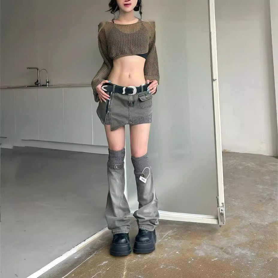 Denim skirt set