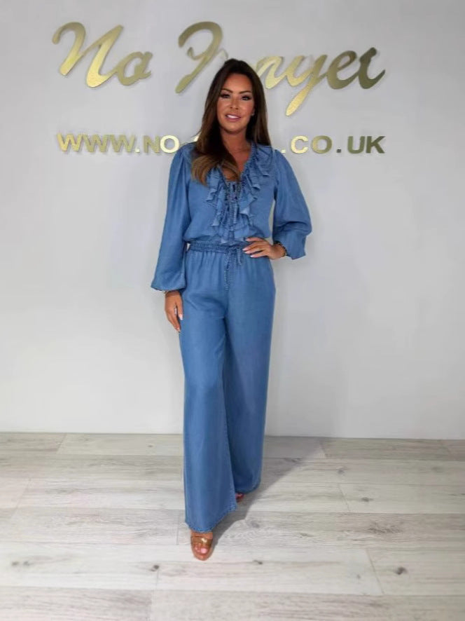 denim suit