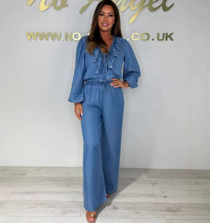 denim suit