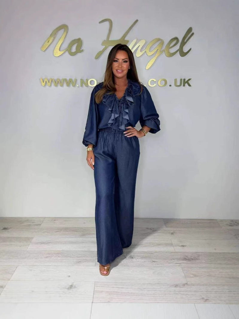 denim suit