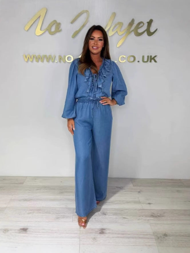 denim suit