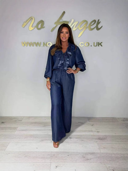 denim suit