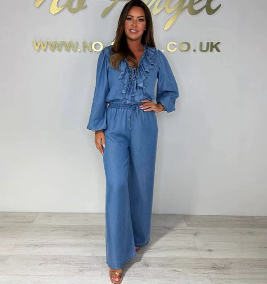 denim suit