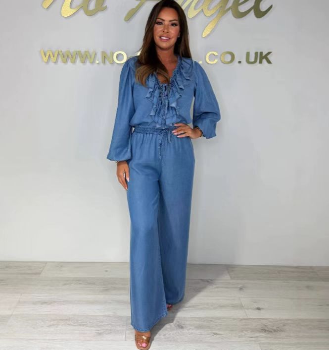 denim suit