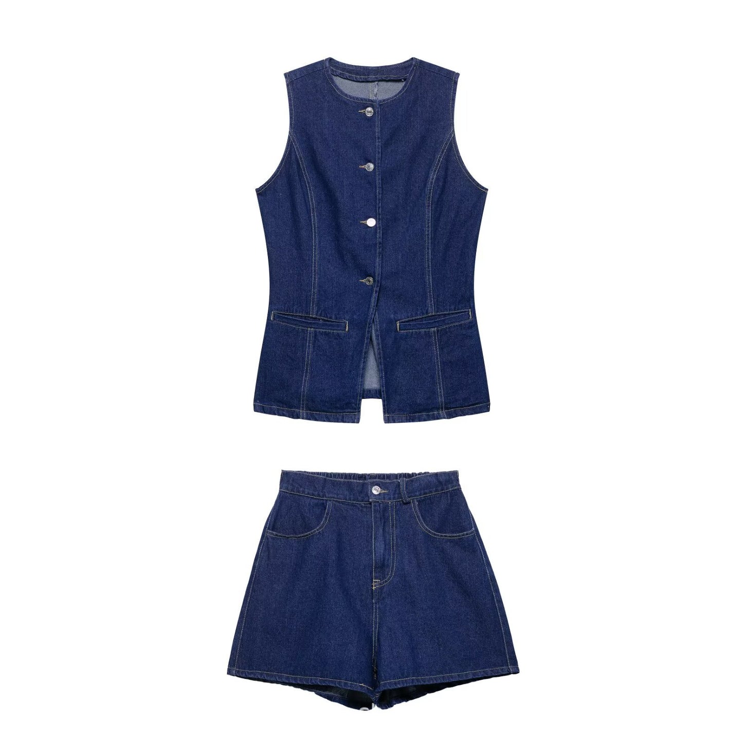 denim vest set