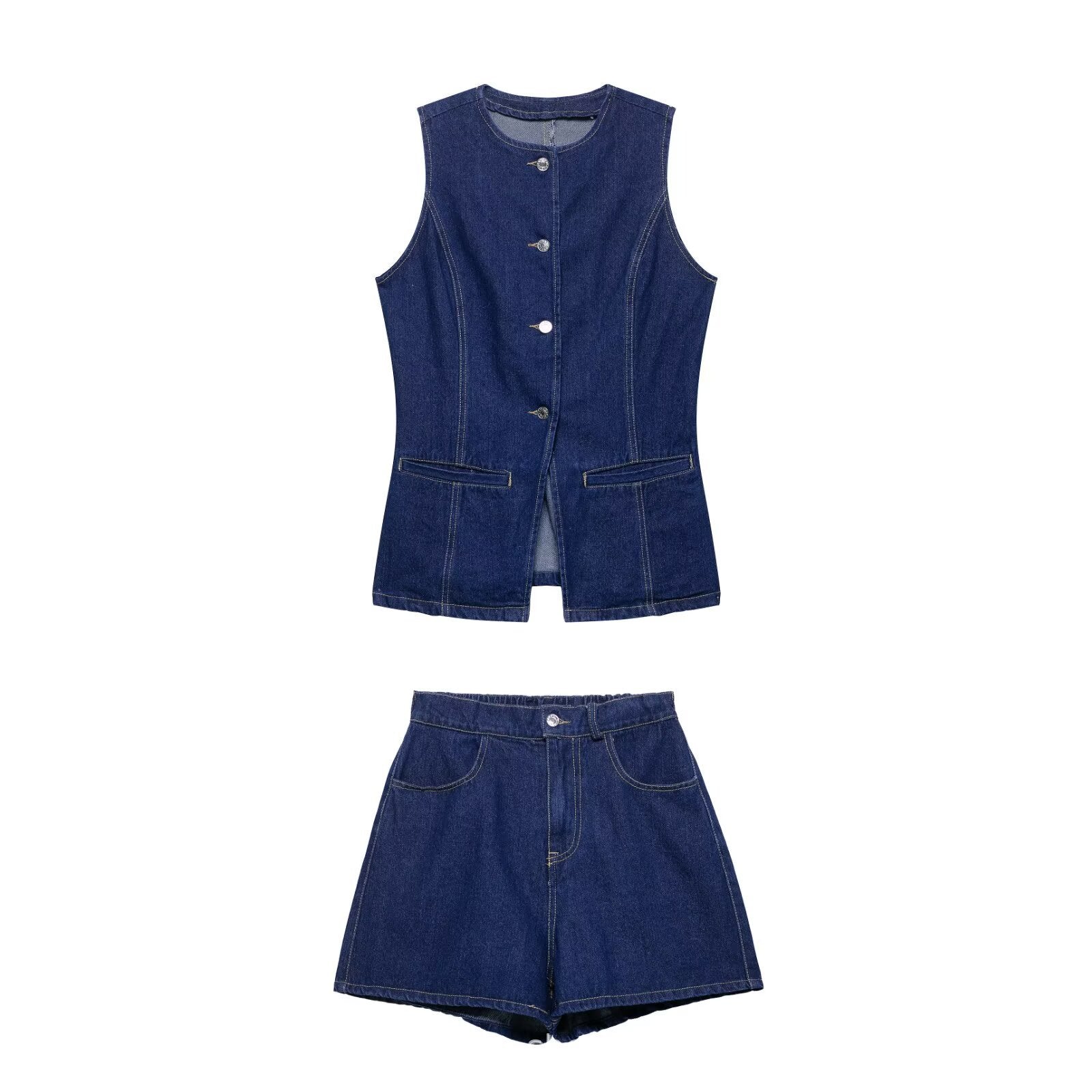 denim vest set